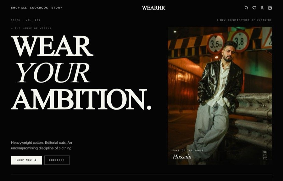 Wearhr website homepage designed by Digital Berries